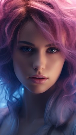 girl wallpaper, neon, vibrant, background for mobile wallpaper (vertical)
