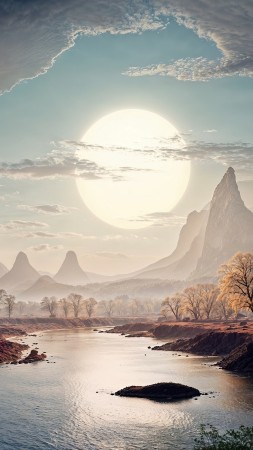 Windows 11 wallpaper, twilight, vibrant, background for mobile wallpaper (vertical)