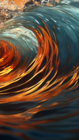 sea wallpaper, dusk, tide, background for mobile wallpaper (vertical)