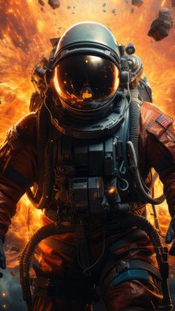 cosmonaut wallpaper, astronaut, user avatar, background for mobile wallpaper (vertical)