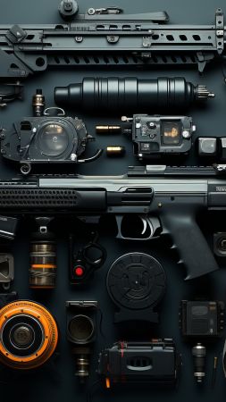 rifles wallpaper, gun collection, military rifles, background for mobile wallpaper (vertical)