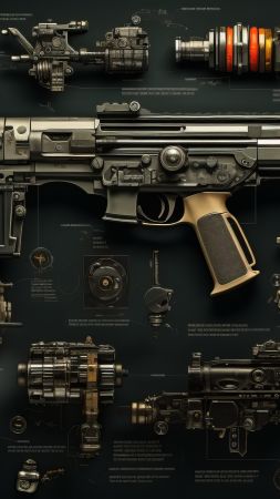 rifles wallpaper, weapon display, long guns, background for mobile wallpaper (vertical)