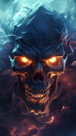demon wallpaper, flames, hellfire, background for mobile wallpaper (vertical)