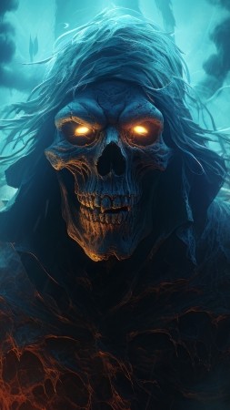 demon wallpaper, flames, 4k, background for mobile wallpaper (vertical)