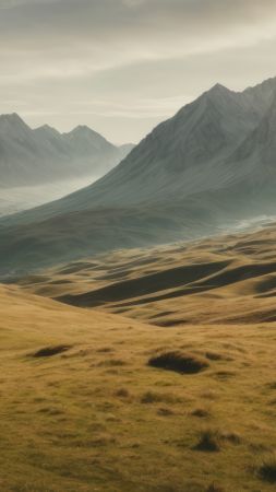 mountains wallpaper, landscape, field, background for mobile wallpaper (vertical)