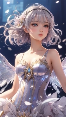 anime girl wallpaper, fairy, fantasy, background for mobile wallpaper (vertical)