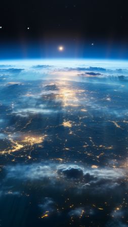 Earth wallpaper, iOS 17, planet, background for mobile wallpaper (vertical)