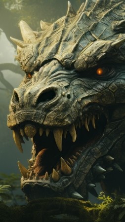 dragon wallpaper, mythical creature, magic, background for mobile wallpaper (vertical)