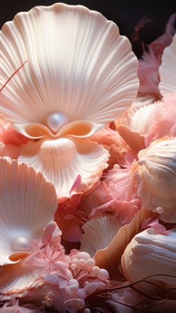 shells wallpaper, coral, beach, background for mobile wallpaper (vertical)