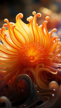 corals wallpaper, spiral, marine life, background for mobile wallpaper (vertical)