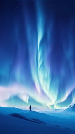 aurora wallpaper, winter, celestial display, background for mobile wallpaper (vertical)