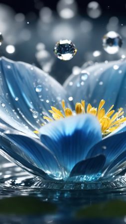 flowers wallpaper, raindrops, nature, background for mobile wallpaper (vertical)
