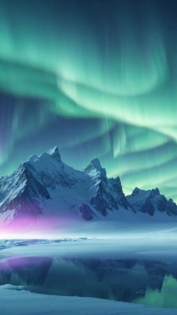 aurora wallpaper, night, starry sky, background for mobile wallpaper (vertical)