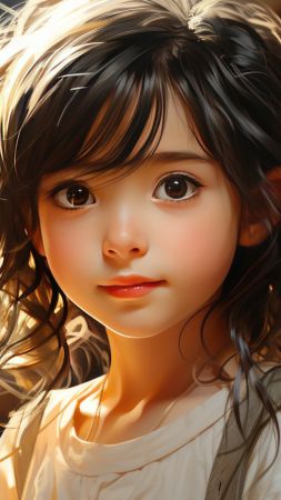 anime girl wallpaper, manga style, fantasy art, background for mobile wallpaper (vertical)