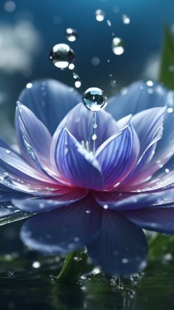 flowers wallpaper, rain, glass, background for mobile wallpaper (vertical)