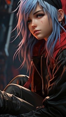 anime girl wallpaper, colorful, digital art, background for mobile wallpaper (vertical)