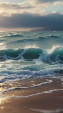 sea wallpaper, wave, tide, background for mobile wallpaper (vertical)