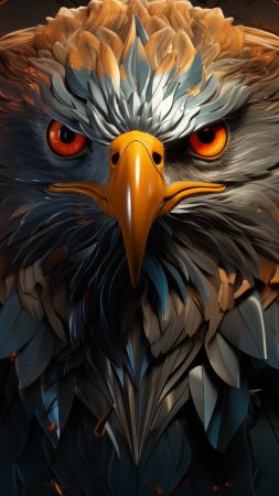 eagle wallpaper, bird of prey, symbol of freedom, background for mobile wallpaper (vertical)