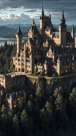 forest wallpaper, woodland, medieval, background for mobile wallpaper (vertical)