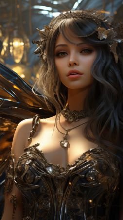 anime girl wallpaper, celestial being, ethereal, background for mobile wallpaper (vertical)