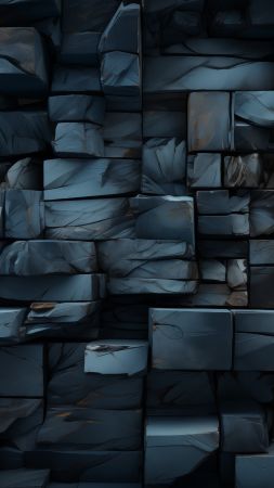 black wallpaper, rocks, boulders, background for mobile wallpaper (vertical)