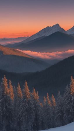 mountains wallpaper, woodland, nature, background for mobile wallpaper (vertical)