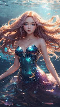 anime girl wallpaper, fantasy, spellcaster, background for mobile wallpaper (vertical)