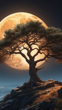 windows 12 wallpaper, moon, twilight, background for mobile wallpaper (vertical)