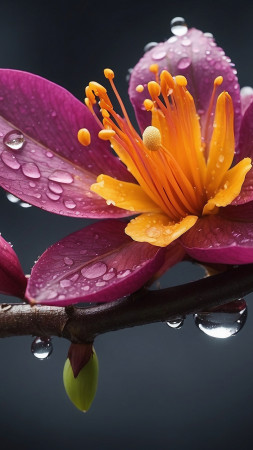 Windows 12 wallpaper, violet petals, vibrant colors, background for mobile wallpaper (vertical)