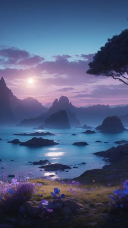 windows 12 wallpaper, sea, coastline, background for mobile wallpaper (vertical)