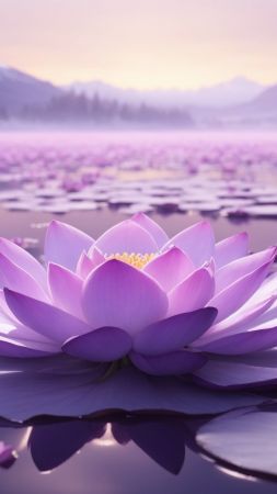 windows 12 wallpaper, pink sunset, reflection, background for mobile wallpaper (vertical)