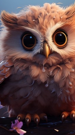 user avatar wallpaper, nocturnal bird, night predator, background for mobile wallpaper (vertical)