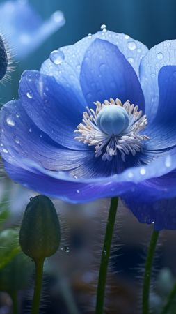 Windows 12 wallpaper, azure, sky blue, background for mobile wallpaper (vertical)