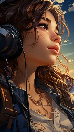 Anime Girl wallpaper, cute character, stylish outfit, background for mobile wallpaper (vertical)