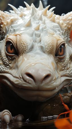 Dragon wallpaper, white, majestic, background for mobile wallpaper (vertical)