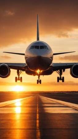 Windows 12 wallpaper, airplane, horizon, background for mobile wallpaper (vertical)