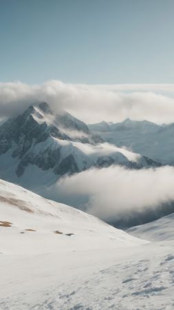 Windows 12 wallpaper, mountain range, frosty mountains, background for mobile wallpaper (vertical)
