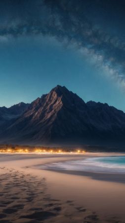 windows 12 wallpaper, stars, twilight, background for mobile wallpaper (vertical)