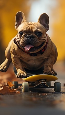 Dog wallpaper, canine, wheels, background for mobile wallpaper (vertical)