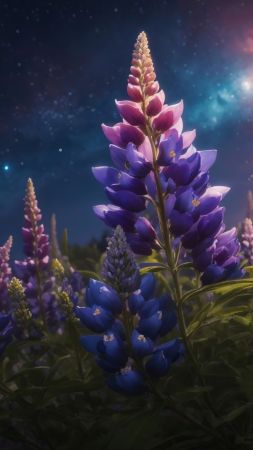 Windows 12 wallpaper, violet petals, evening violets, background for mobile wallpaper (vertical)