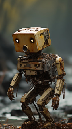 robot wallpaper, android, technology, background for mobile wallpaper (vertical)