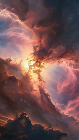 space wallpaper, starlit sky, universe, background for mobile wallpaper (vertical)