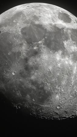 Moon wallpaper, white, glowing, background for mobile wallpaper (vertical)