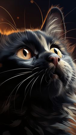 cat wallpaper, feline, pet, background for mobile wallpaper (vertical)