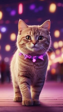 cat wallpaper, feline, joyful, background for mobile wallpaper (vertical)
