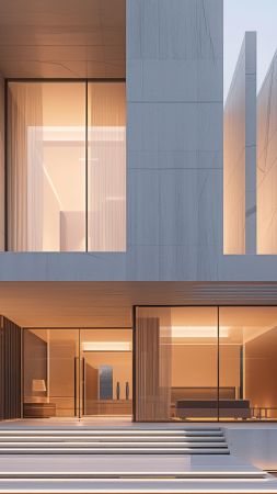 Modern house wallpaper, contemporary architecture, stylish home, background for mobile wallpaper (vertical)