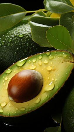 avocado wallpaper, green fruit, fresh, background for mobile wallpaper (vertical)
