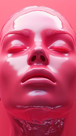 pink wallpaper, face, portrait, background for mobile wallpaper (vertical)