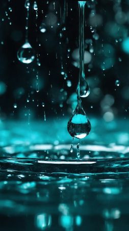waterdrops wallpaper, aqua, refreshing, background for mobile wallpaper (vertical)