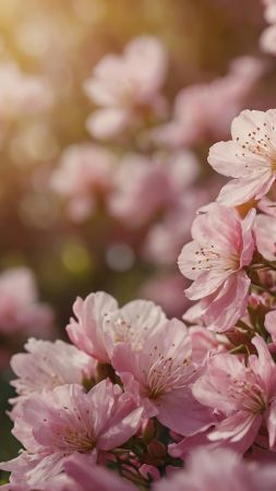 sakura wallpaper, pink flowers, nature, background for mobile wallpaper (vertical)